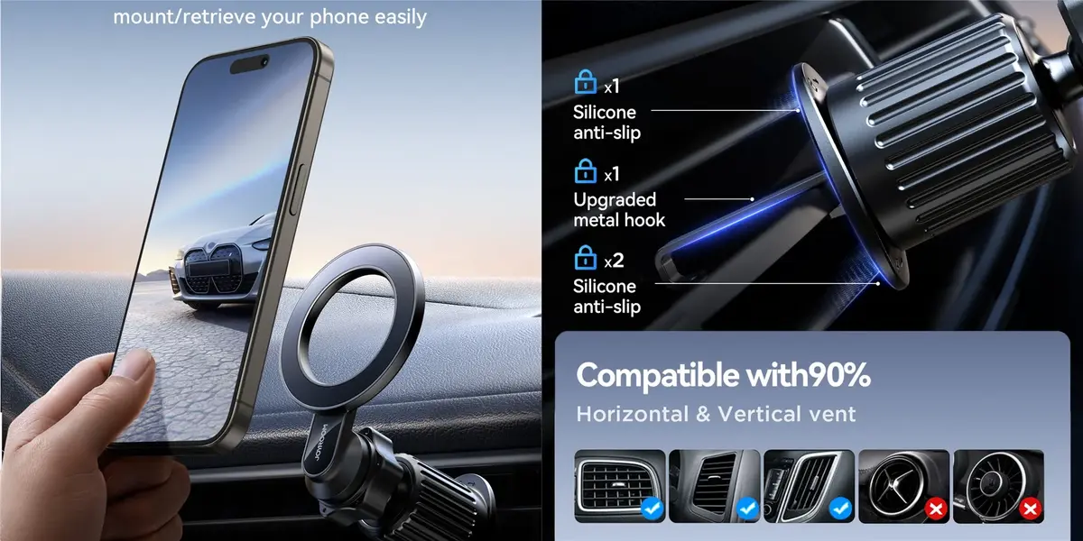 JOYROOM JR-ZS345 magnetic car holder for secure smartphone mounting in Bangladesh vehicles