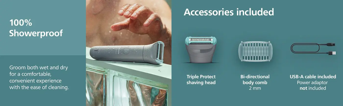 Waterproof Body Trimmer for Men with hypoallergenic foil and skin protection system