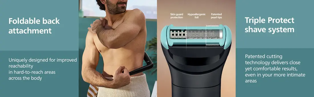 Philips body groomer BG5475/15 waterproof trimmer with back attachment for easy grooming