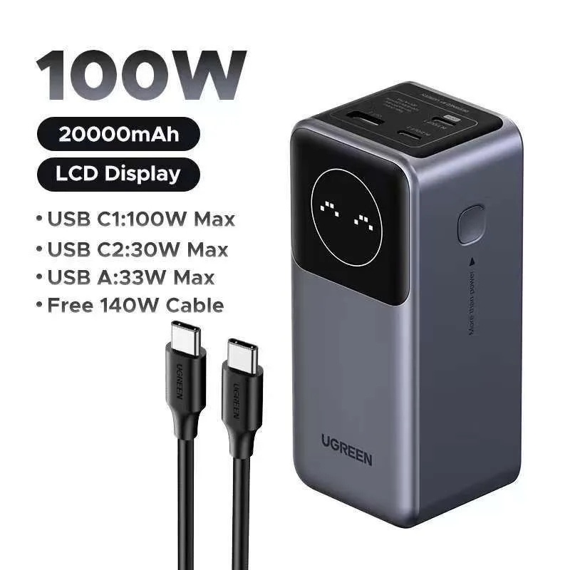 UGREEN Nexode Power Bank compact portable charger with dual device fast charging support