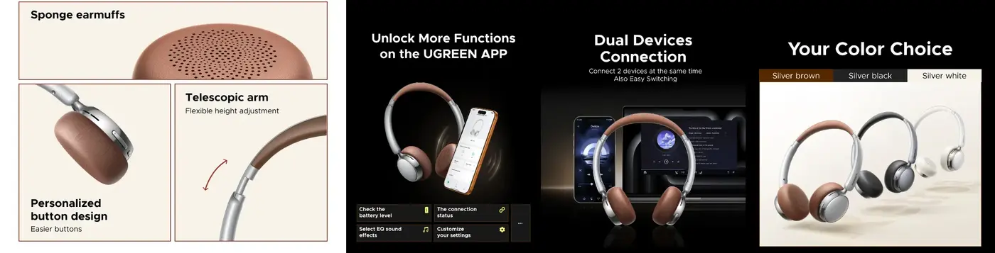 UGREEN ANC headphones in Bangladesh with Bluetooth 6.0 and ultra long 80 hour battery life