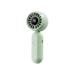 Mini fan with digital display featuring foldable desktop mode and lightweight portable body
