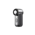 Portable handheld cooling fan with carabiner clip and lightweight travel friendly design