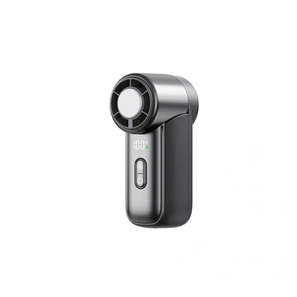 Portable handheld cooling fan with carabiner clip and lightweight travel friendly design