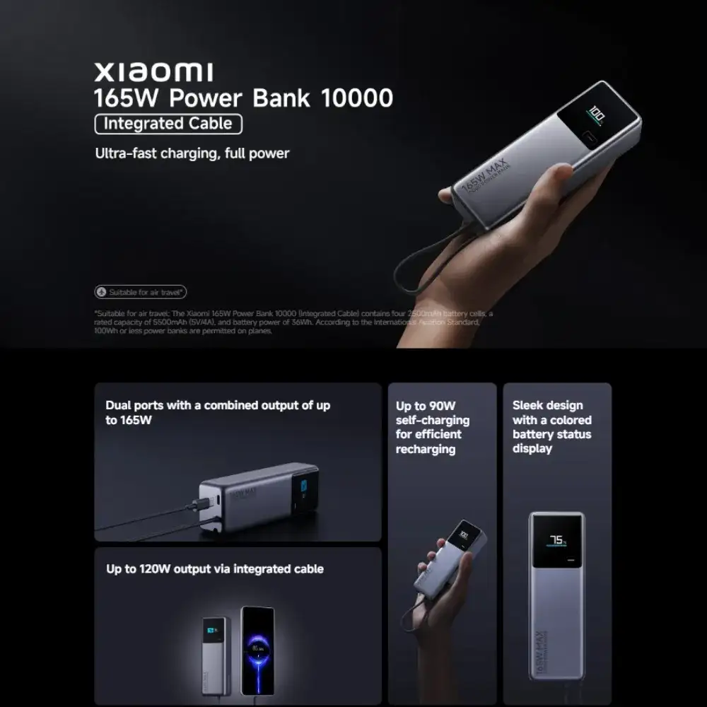 USB-C laptop power bank for MacBook tablets gaming devices and smartphones charging