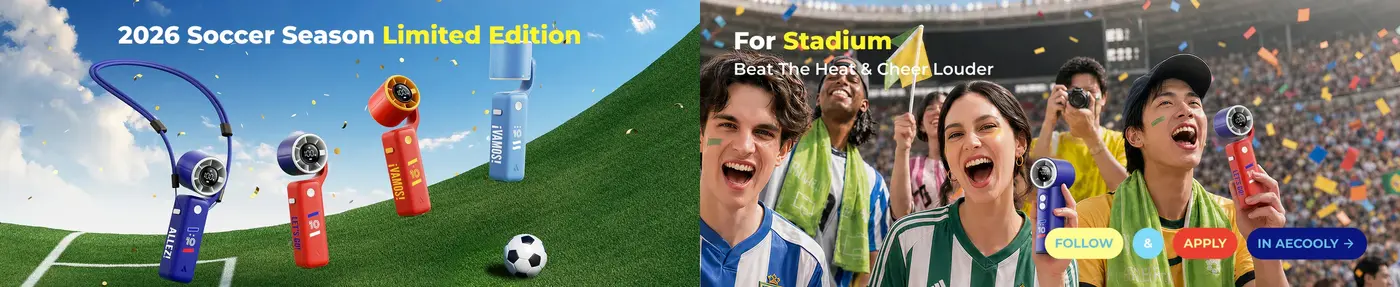 Aecooly Air Gimbal World Cup Edition portable handheld turbo jet force fan with 3500mAh rechargeable battery