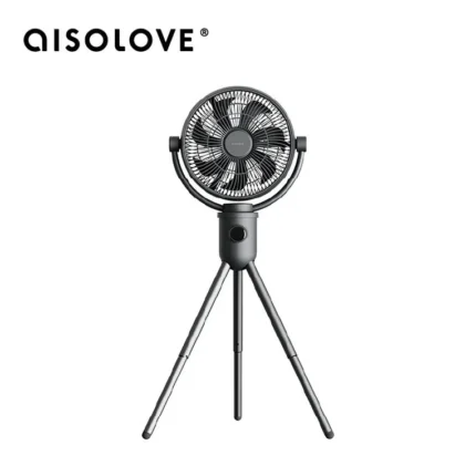 Solove F12 Fan with 7-blade powerful airflow, remote control, and rechargeable battery for outdoor cooling