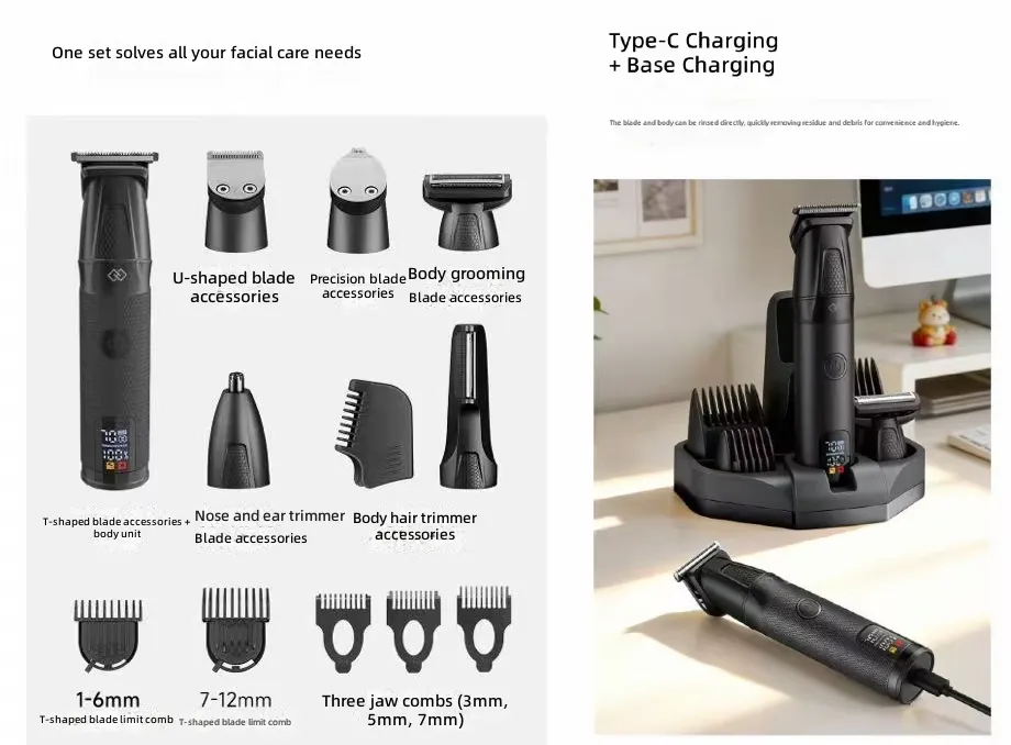 Huanxing EC106 rechargeable cordless hair clipper for professional home grooming and beard trimming