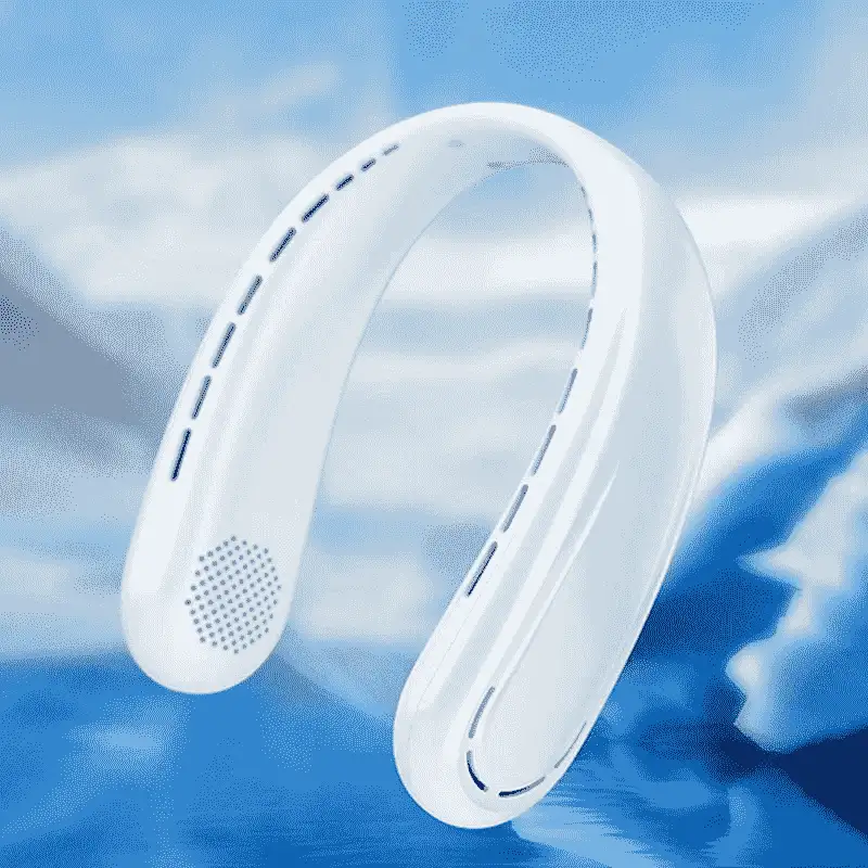 Qualitell H4 portable neck fan with 2000mAh rechargeable battery and USB Type-C charging