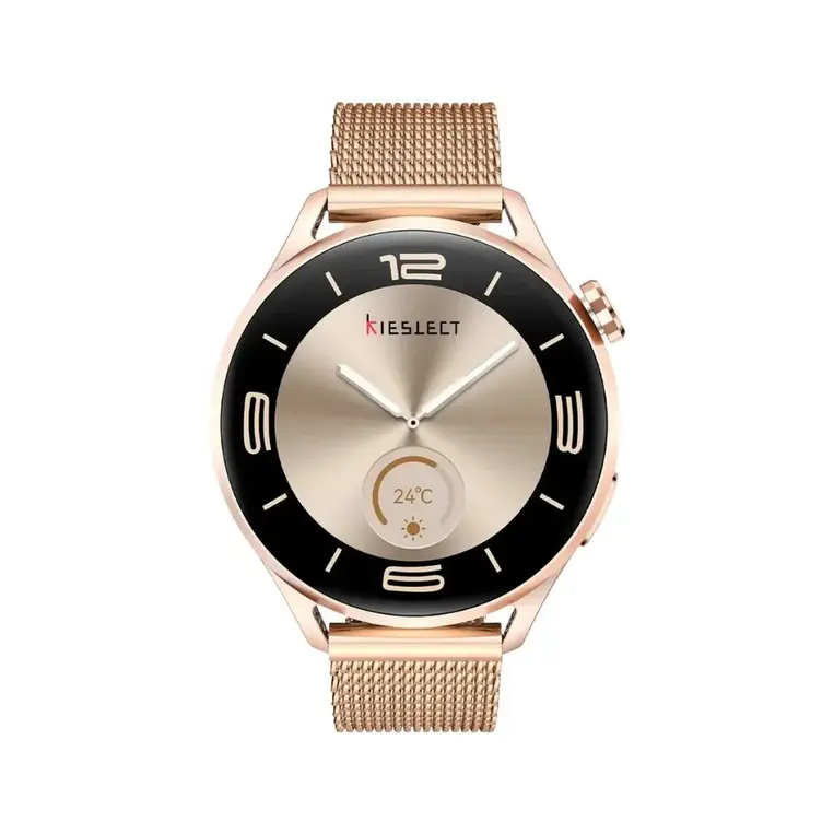 Kieslect Lady Smartwatch Lora 3 pink color with leather and silicone straps for women