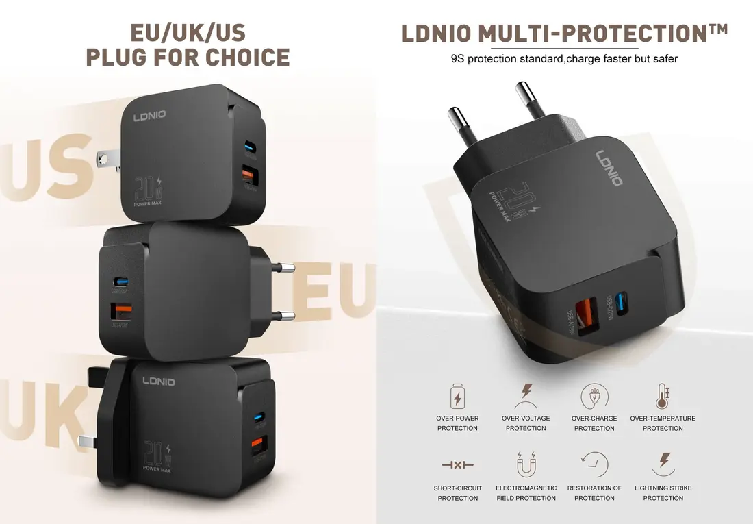 20W USB-C PD Charger for iPhone, Samsung Galaxy and Android smartphones in Bangladesh
