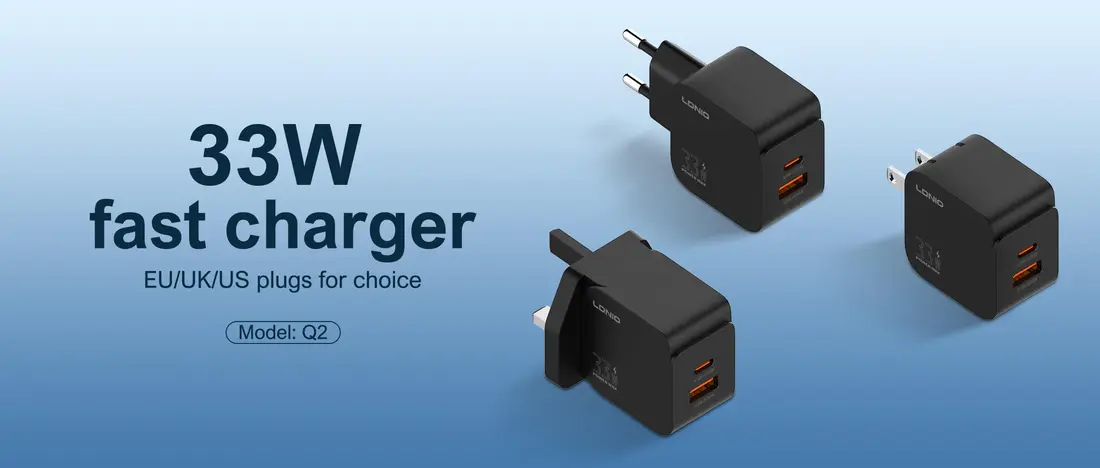 LDNIO Q2 original 33W dual port fast charger with USB-C PD for Bangladesh