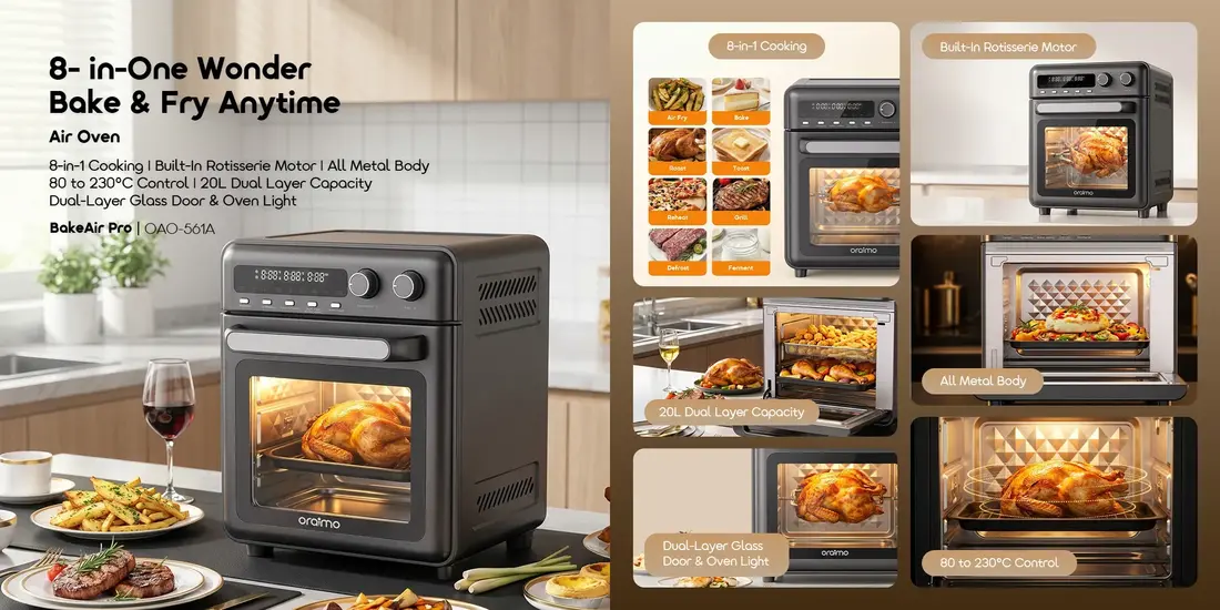 Oraimo BakeAir Pro 8-in-1 20L Air Oven Price in Bangladesh