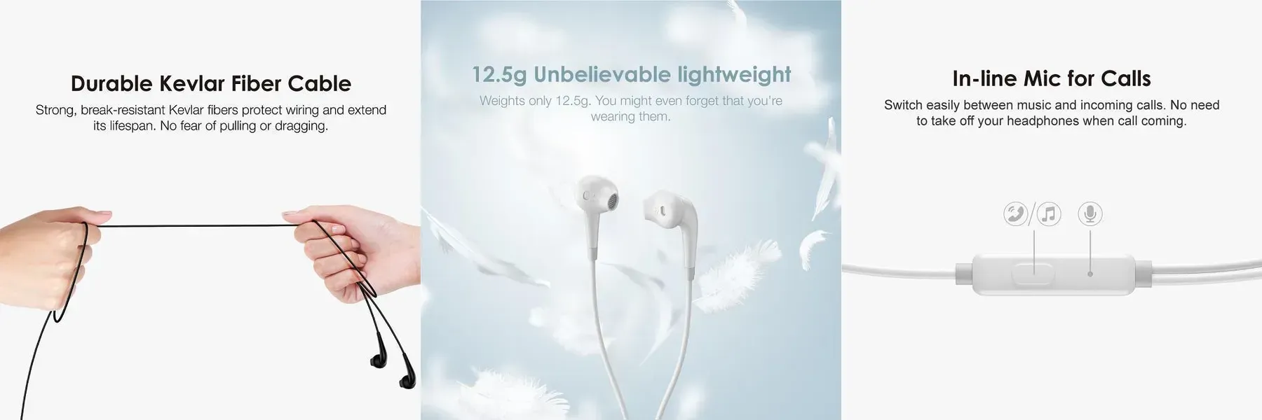Oraimo OEP-E21P Halo 2S half in-ear wired headphones with ergonomic design and crystal-clear stereo sound