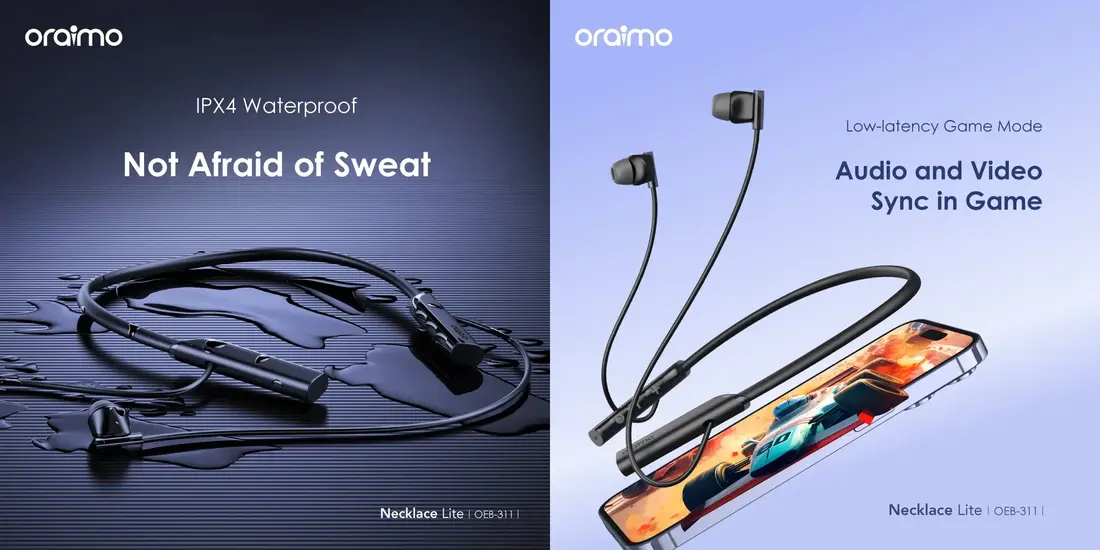 Oraimo Necklace Lite OEB-311 Price in Bangladesh with Bluetooth 5.3, vibration call alerts, and premium sound quality