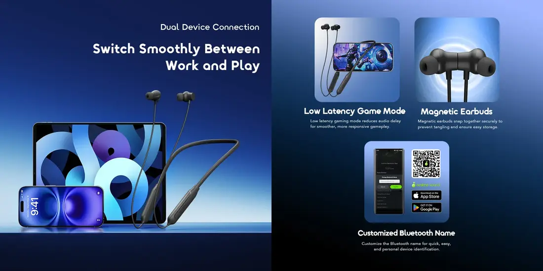 Best Bluetooth Neckband in Bangladesh with long battery life, deep bass, and quick charging
