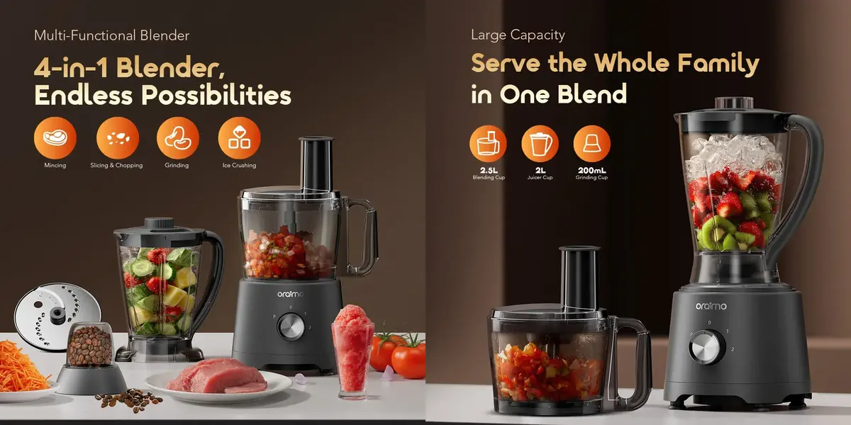 Oraimo Blender Bangladesh Best 4-in-1 Blender for Grinding, Chopping, Juicing and Mixing