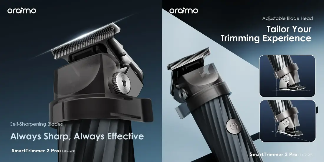 Oraimo Professional Hair Trimmer with Type-C fast charging and 150-minute cordless runtime