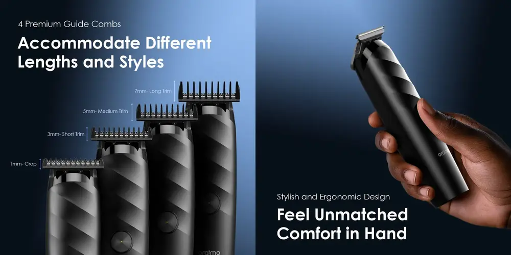 Oraimo OTR-210 Beard Trimmer rechargeable grooming machine with premium matte finish and USB-C charging