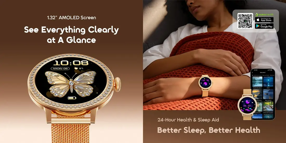 Oraimo OSW-833N Watch Muse 2 premium smartwatch with AMOLED display, heart rate monitor, and IP68 waterproof