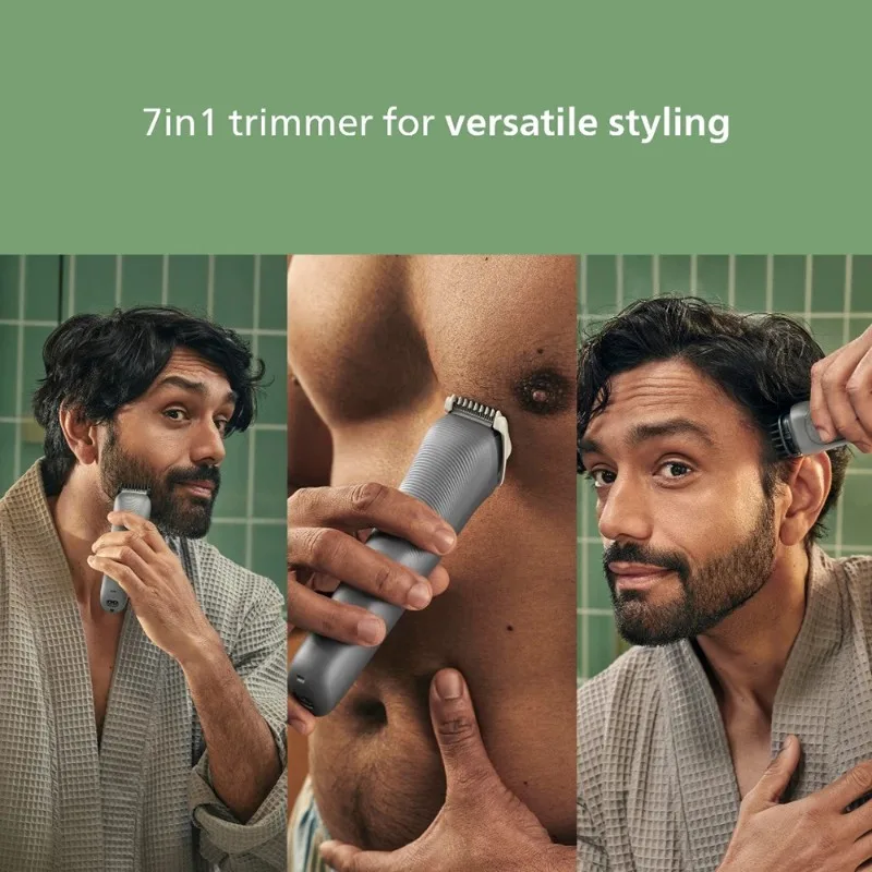 Philips All-in-One 3000 Series Trimmer with self-sharpening steel blades and 60-minute cordless runtime