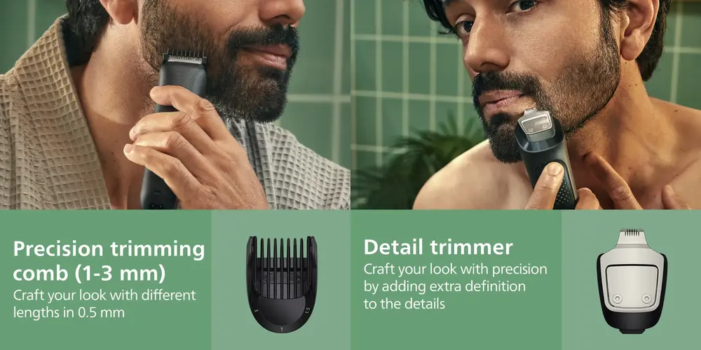 Philips All-in-One 3000 Series Trimmer for beard, hair, body, nose, and ear grooming with precision combs