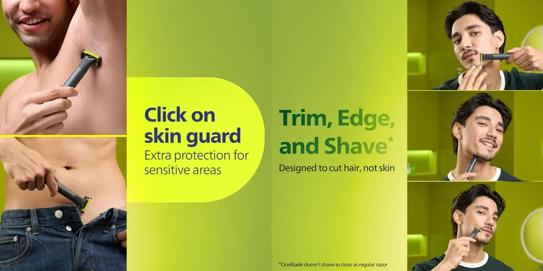 Philips OneBlade Face Plus Body QP1624/10 Price in Bangladesh with waterproof design, dual-sided blade, and body grooming accessories