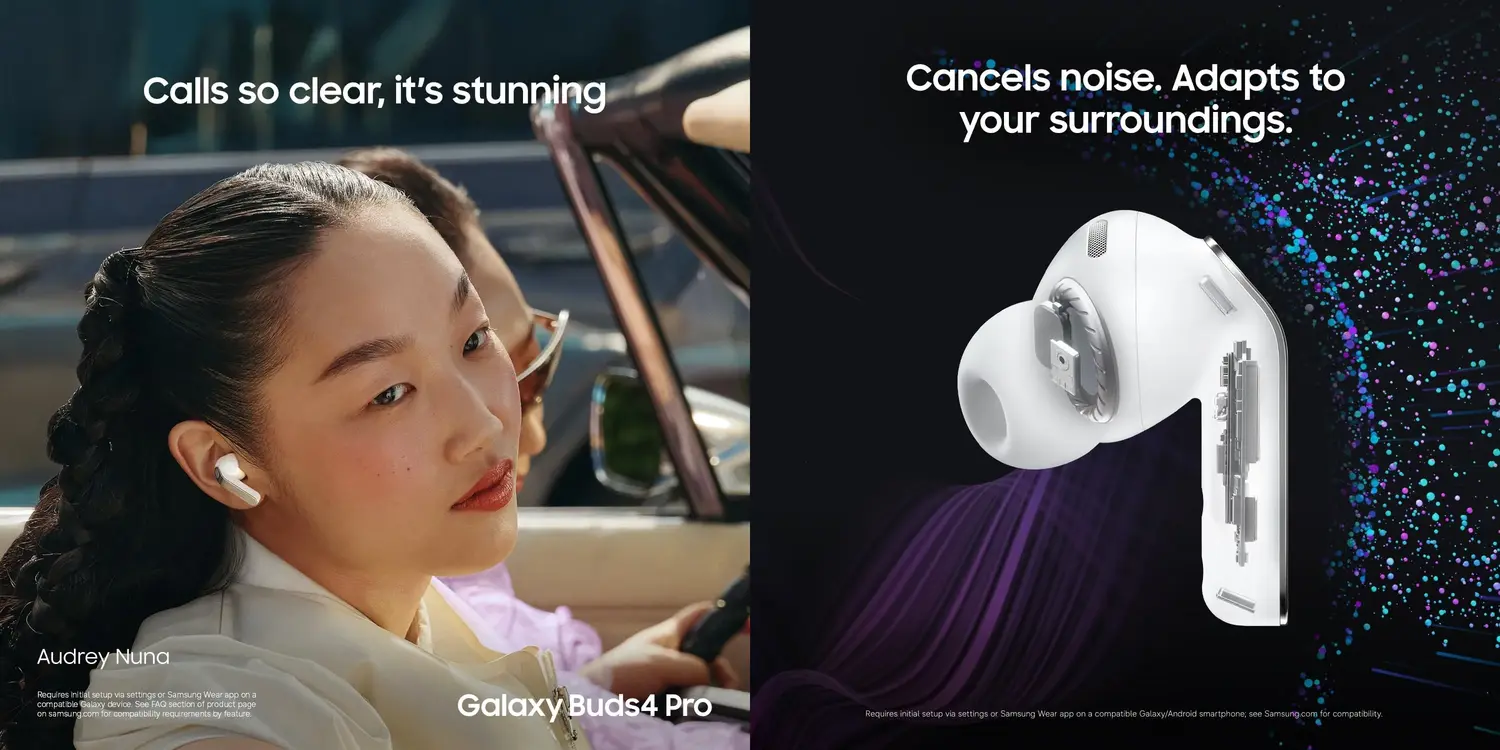Samsung Galaxy Buds 4 Pro true wireless earbuds with 24-bit Hi-Fi sound and Voice Detect technology