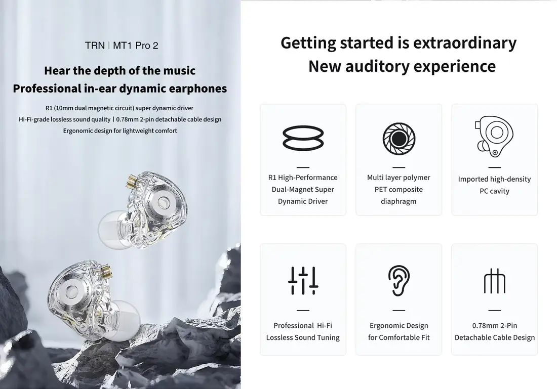 TRN MT1 PRO 2 HiFi In-Ear Monitor Earphones Price in Bangladesh