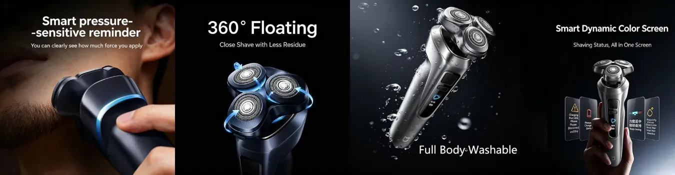 Xiaomi Electric Shaver Pro rechargeable rotary electric shaver with dual-speed modes and USB Type-C charging